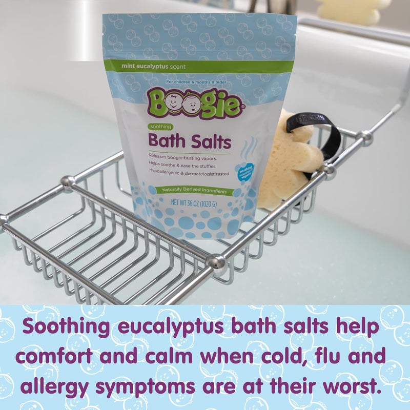 Boogie Kids Soothing Bath Salts, Hypoallergenic, Naturally Derived, Made with Natural Essential Oils, 36oz Eucalyptus (Pack of 1) - Image 1